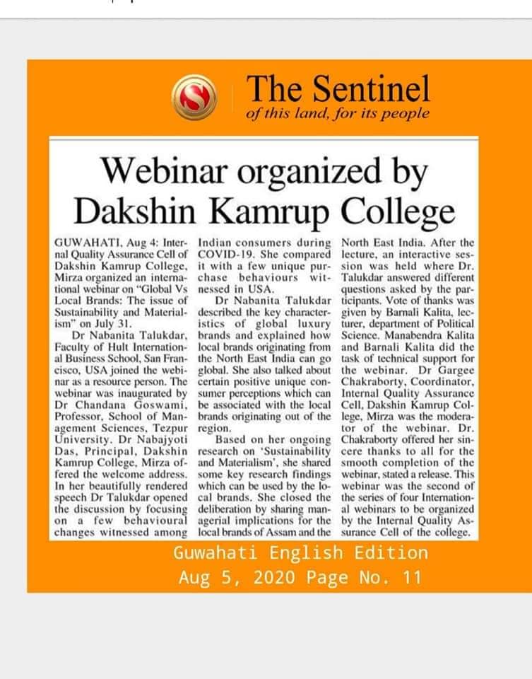 Events published in newspaper
